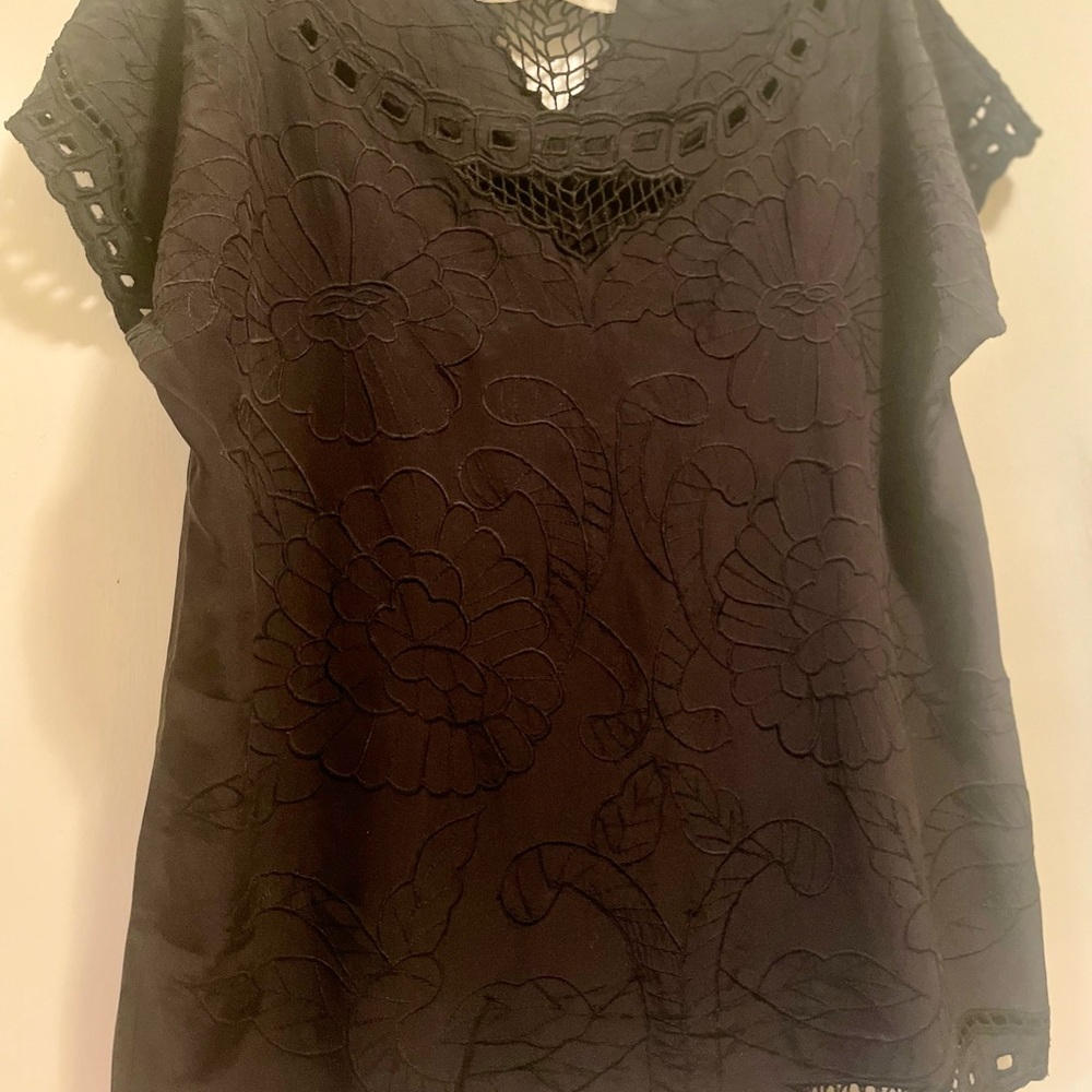 Rory Beca 100% Silk Black Blouse Size Small